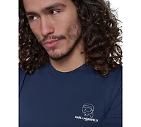 Karl Lagerfeld Paris Men's Crewneck Doll Head Rashguard