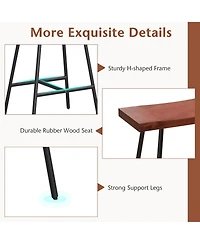 Gymax Saddle-Seat Bar Stool 4 Set Counter Height Bar Stools Curved Seat Surface
