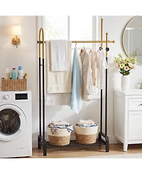 Slickblue Double Hanging Clothes Rack with Dual Rods, Heavy Duty Garment Storage Stand