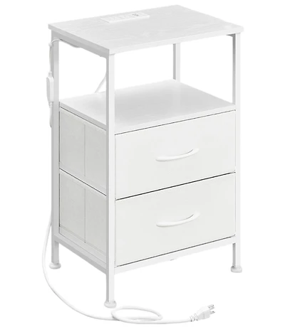 Slickblue Modern Smart Bedside Table with Led Lights and Charging Ports