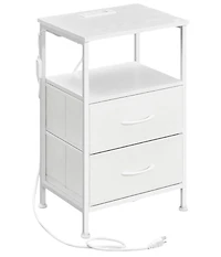 Slickblue Modern Smart Bedside Table with Led Lights and Charging Ports