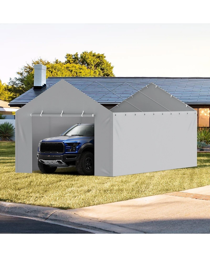 Gouun Carport Replacement Canopy Side Wall 12x20 ft, Heavy-Duty Waterproof Uv-Protected Garage Tent Tarp