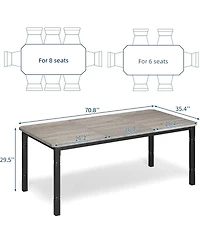 gaomon Industrial Dining Table, Long Kitchen Table with Chamfer Corner and Heavy Duty Metal Legs for Dining Room, Kitchen, Living Room, Easy Assembly
