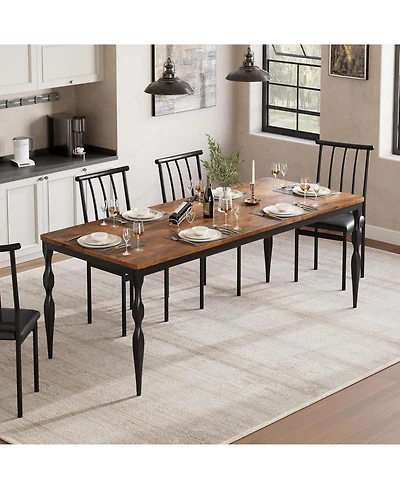 gaomon Rectangular Dining Table for 6, Rustic Farmhouse Kitchen Table with Large Tabletop, Long Wooden Dining Room Table with Heavy Duty Legs