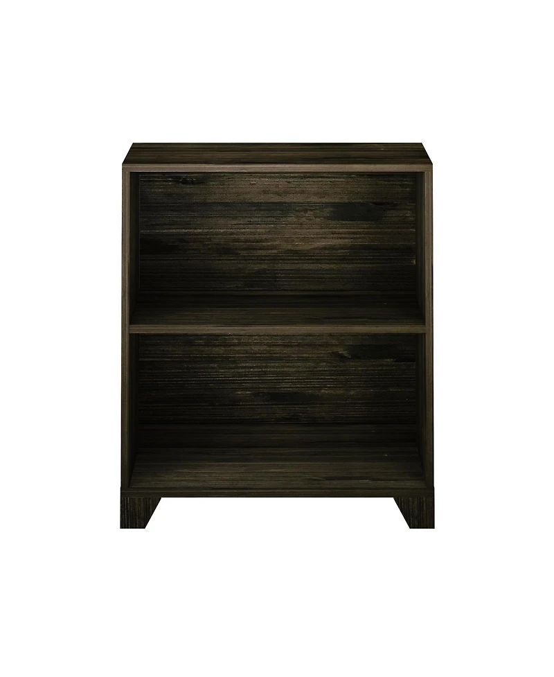 Max & Lily Bookshelf, 2 Shelf Bookcase Modern Farmhouse Solid Wood Shelves for Bedroom