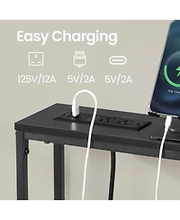 Slickblue Slim Sofa Console Table with Charging Station and Power Outlets