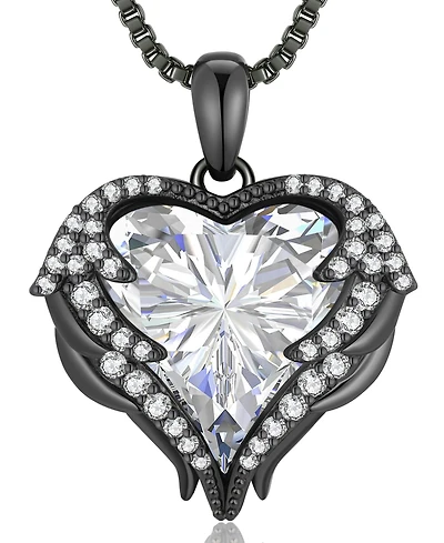 Gnuadz Angel Wings Birthstone Heart Necklace Gift