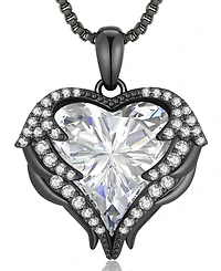Gnuadz Angel Wings Birthstone Heart Necklace Gift