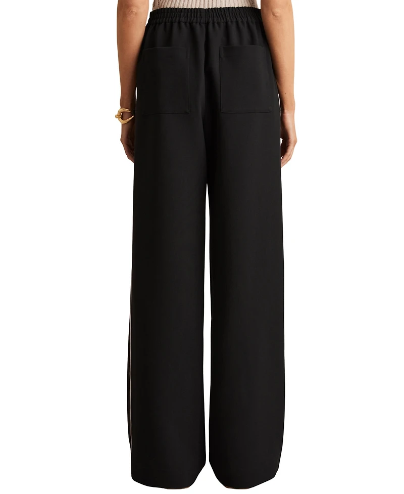 Reiss Women's Side-Stripe Wide-Leg Pants
