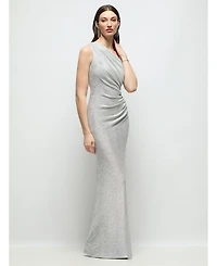 After Six Women's One-Shoulder Soho Metallic Ruched Waist Gown