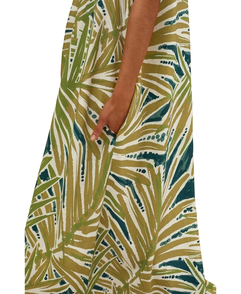 Celtic & Co. Women's Sleeveless V-Neck Linen Maxi Dress