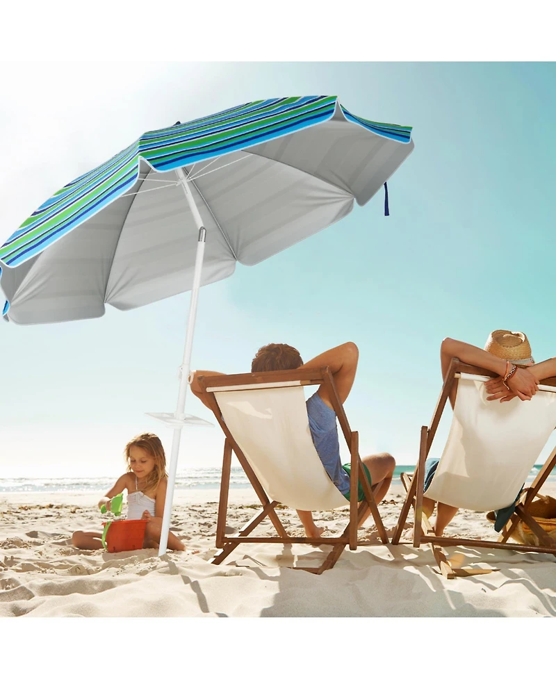 Gouun 7.2 feet Portable Beach Umbrella with Sand Anchor and Tilt Mechanism