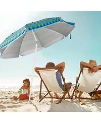 Gouun 7.2 feet Portable Beach Umbrella with Sand Anchor and Tilt Mechanism