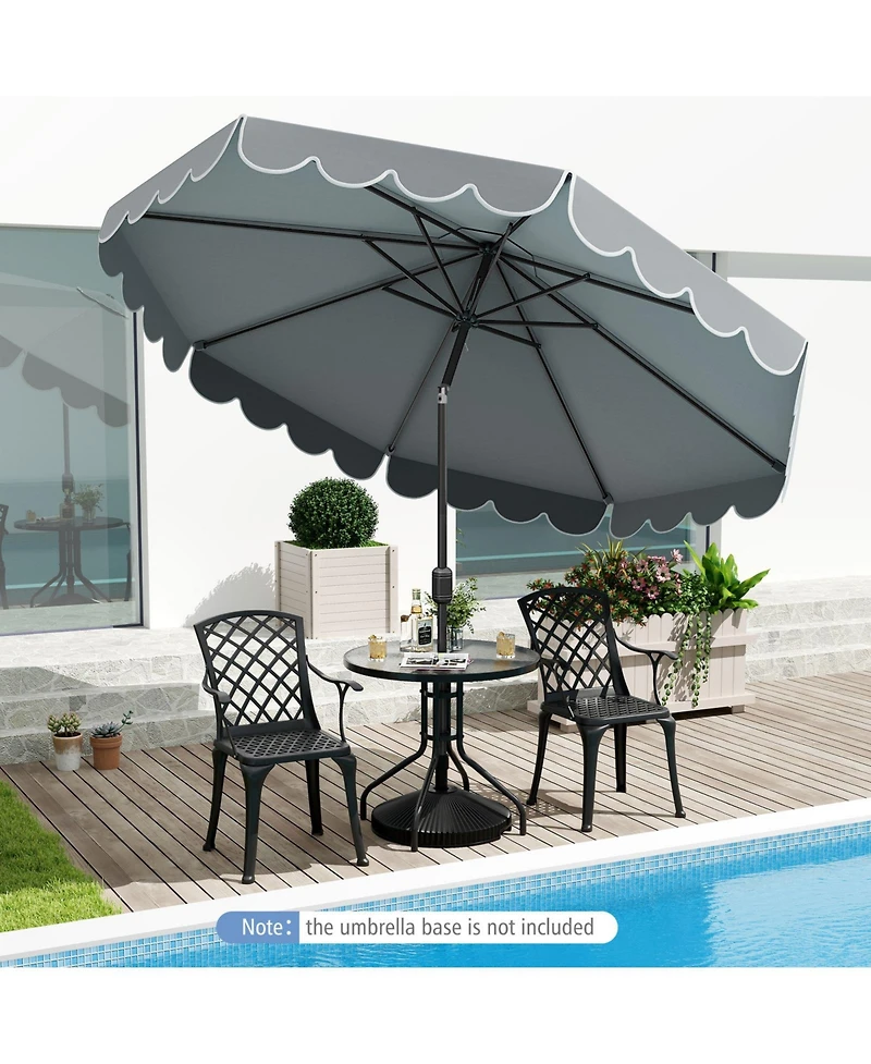 Gouun 10 feet Outdoor Market Patio Umbrella with Crank and Push-Button Tilt