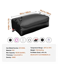 Sugift 540L Pvc Collapsible Water Storage Bladder Tank for Rv and Emergency Use