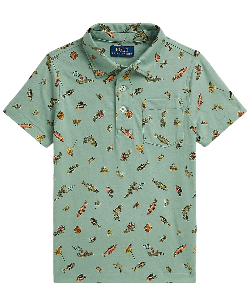 Polo Ralph Lauren Boys' 2T-7 Fishing Print Short-Sleeve Shirt