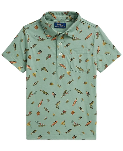 Polo Ralph Lauren Boys' 2T-7 Fishing Print Short-Sleeve Shirt