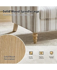 Hulala Home Terren 50.5"W Farmhouse Linen Upholstery Loveseat With Solid Wood Spindle Legs