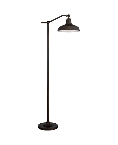 360 Lighting Downbridge Floor Lamp with Usb Charging Port 61" Tall Satin Metal Dome Shade Living Room Reading House