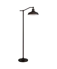 360 Lighting Downbridge Floor Lamp with Usb Charging Port 61" Tall Satin Metal Dome Shade Living Room Reading House