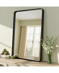 Apmir 20" x 28" High-Strength Tempered Glass and Aluminum Alloy Framed Wall Decor Bathroom Vanity Mirror