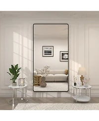 Apmir 72" x 36" High-Strength Tempered Glass and Aluminum Alloy Framed Wall Decor Bathroom Vanity Mirror
