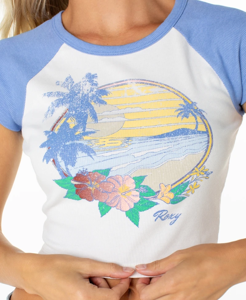 Roxy Women's Around The Beach Graphic Cropped Top