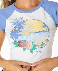 Roxy Women's Around The Beach Graphic Cropped Top
