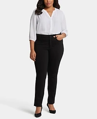 Nydj Plus Marilyn Straight Ponte Pants with Lift Tuck Technology