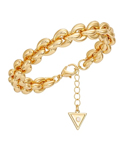 Guess Gold-Tone Crystal Link Chain Bracelet