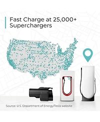 Lectron Nacs to Ccs Electric Vehicle Adapter with Interlock - 500 Amps / 1000V - Compatible with Tesla Superchargers