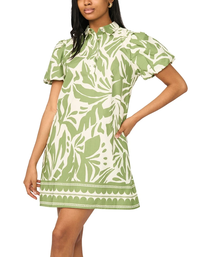 Msk Petite Collared Neck Mini Shift Dress