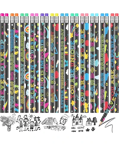 Gnuadz Motivational Pencils Bulk Inspirational Classroom Encourage