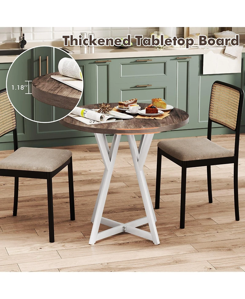 Slickblue 36 Inch Round Kitchen Dining Table Metal Pedestal Base