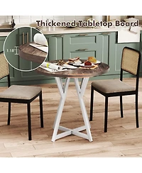 Slickblue 36 Inch Round Kitchen Dining Table Metal Pedestal Base