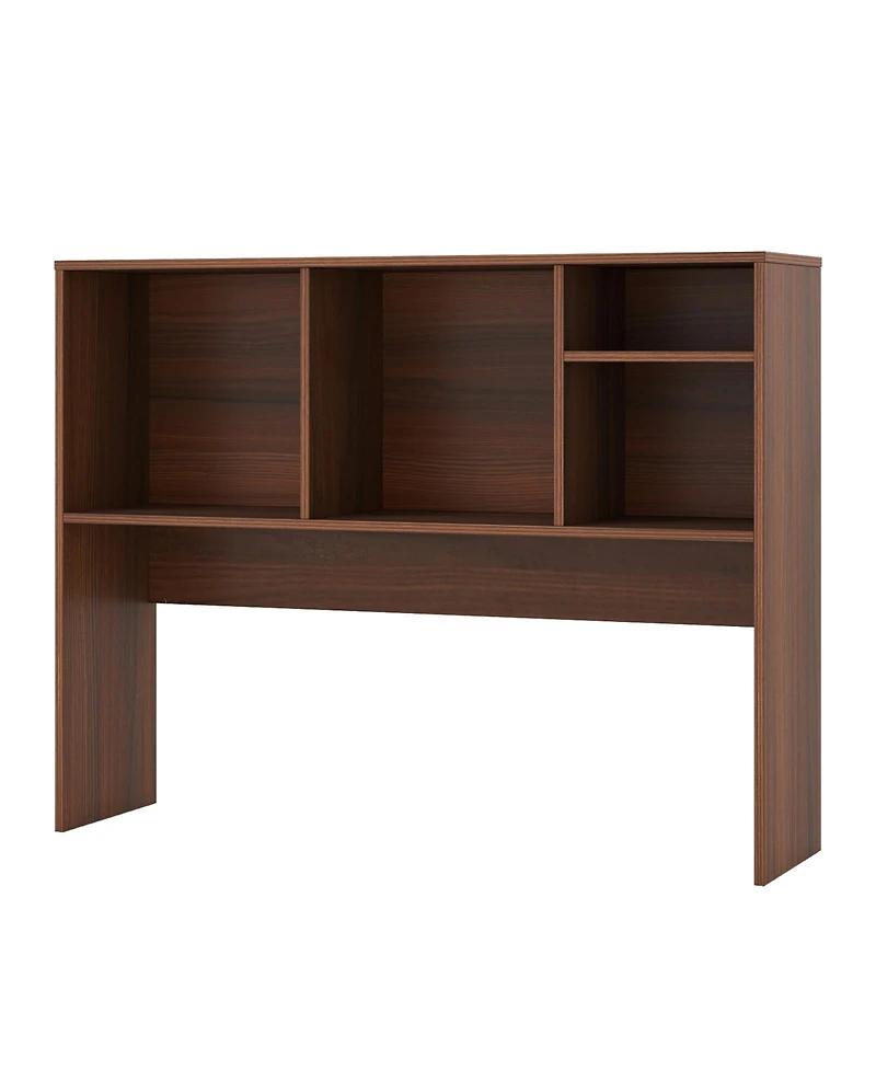 Gouun Desktop Bookcase with 4 Cubbies and Open-Back Compartment, 37 x 10 x 29