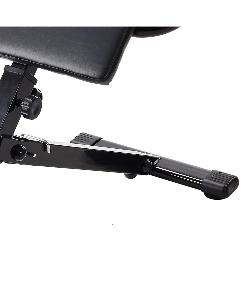 Stamina X Adjustable Ab, Back, and Core Strength Exercise Sit-Up Fitness Hyperextension Weight Bench for At-Home Workouts, Black