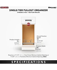 Rev-a-Shelf Kitchen Cabinet Pullout Shelf Organizer, 12 x 20 In, 5WB1-1220CR-1