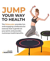 Leaps & Rebounds 48" Mini Fitness Trampoline & Rebounder Gym Equipment, Blue
