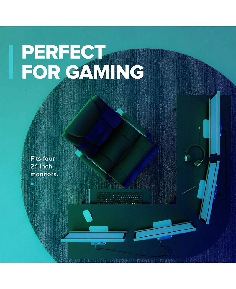 RIF6 L Shaped Modern Computer Office Desk w/ Keyboard Tray, Easy Assembly