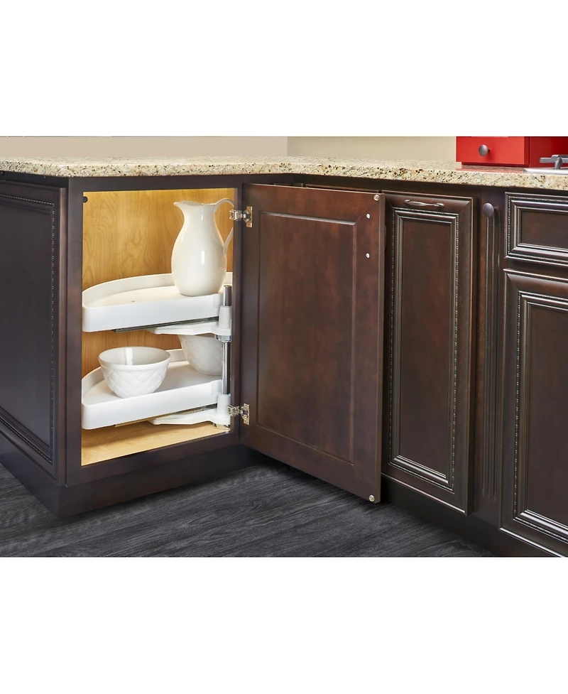 Rev-a-Shelf 31" Lazy Susan Half-Moon Polymer Two-Tier Blind Cabinet 6882-31-11-570