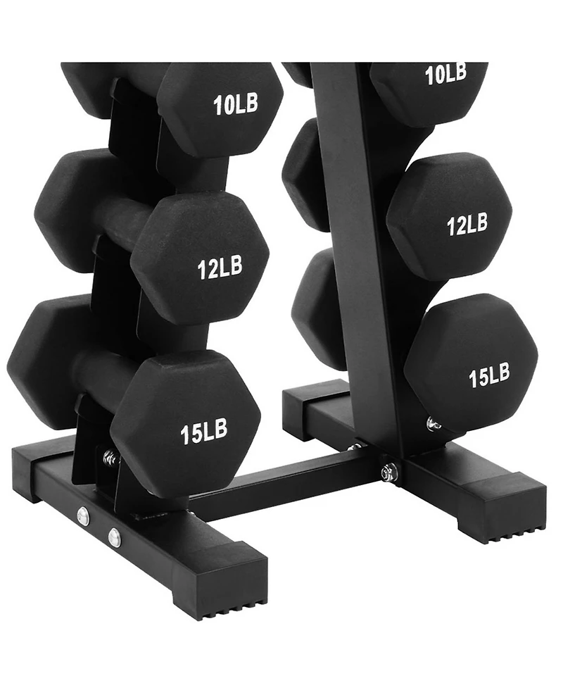 BalanceFrom Fitness Pound Neoprene Coated Dumbbell Set with Stand