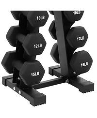 BalanceFrom Fitness Pound Neoprene Coated Dumbbell Set with Stand