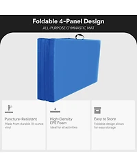 BalanceFrom 4' x 6' x 2" All Purpose Folding Fitness Gymnastics Gym Mat, Blue