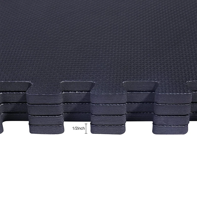 BalanceFrom Fitness 144 Sq Ft Interlocking Eva Foam Exercise Mat Tiles