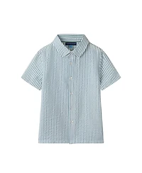 Andy & Evan Toddler Boys Toddler/Child Teal Striped Buttondown and Linen Shorts Set