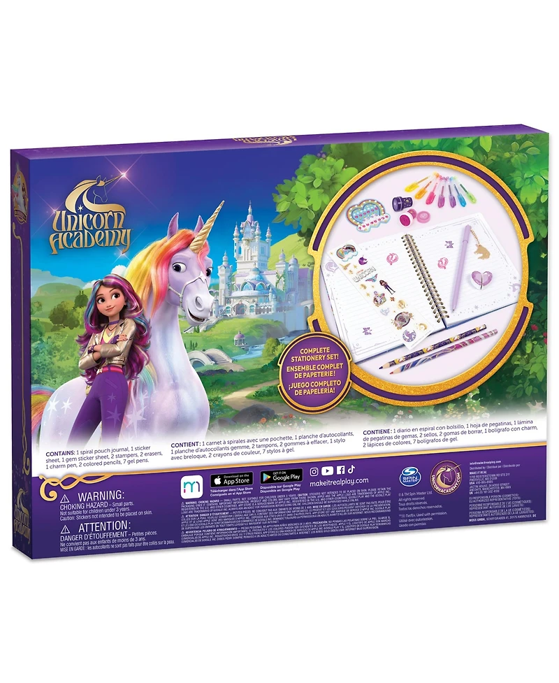 Make It Real Unicorn Academy: Enchanted Unicorn Stationery Set