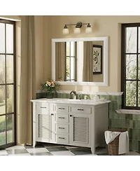 Apmir 30" x 40" Inch Thick Metal Framed Wall Mirrors for Bedroom