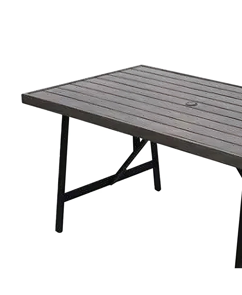 Four Seasons Courtyard Norwalk Slat Top Aluminum All Weather Patio Dining Table