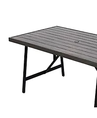 Four Seasons Courtyard Norwalk Slat Top Aluminum All Weather Patio Dining Table